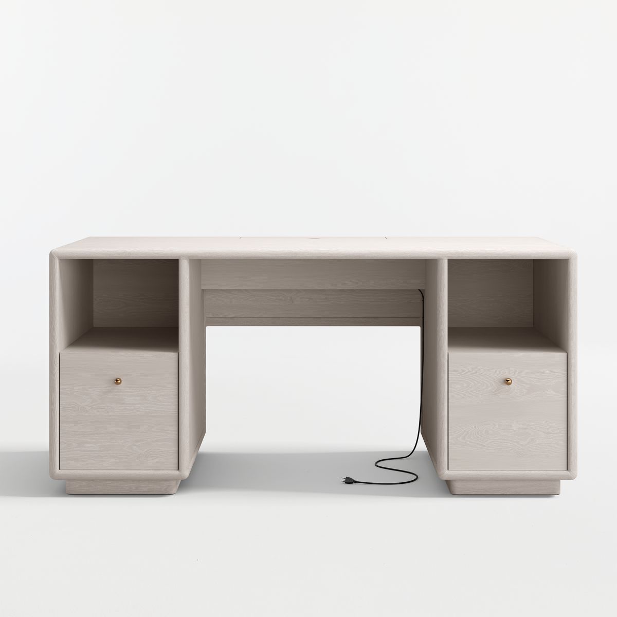 Lafayette 64" Whitewashed Desk with Outlets