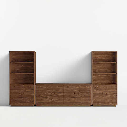 Lafayette 152" Walnut Storage Media Console Set