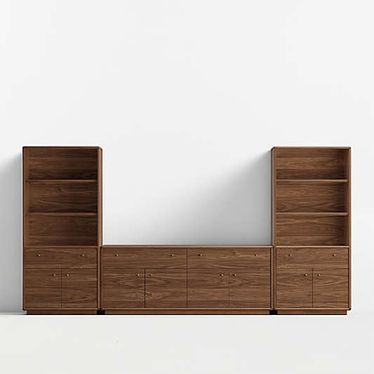 Lafayette 152" Walnut Storage Media Console Set