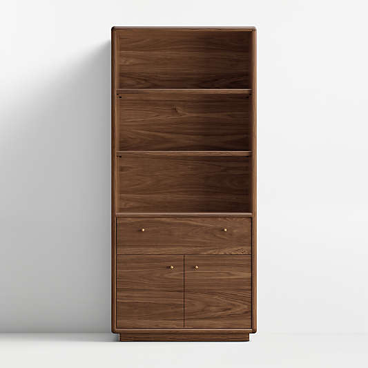 Lafayette 36" Walnut Open Storage Bookcase