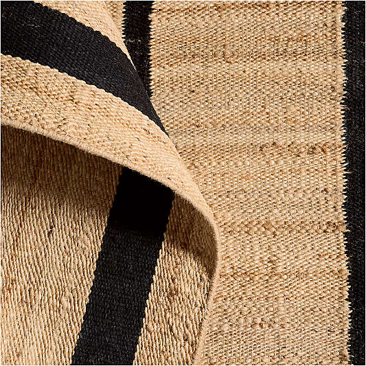 Lagos Jute and Wool Blend Black Handwoven Rug Swatch 12"x18"