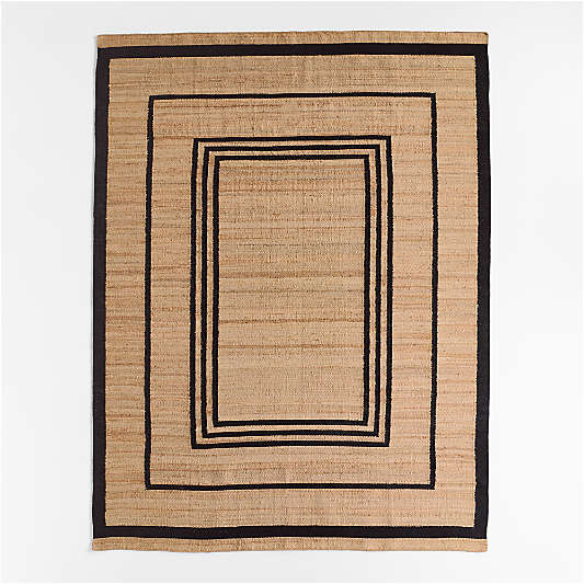Lagos Jute and Wool Blend Black Handwoven Area Rug 8'x10'