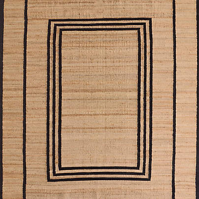 Lagos Jute and Wool Blend Black Handwoven Area Rug 6'x9'