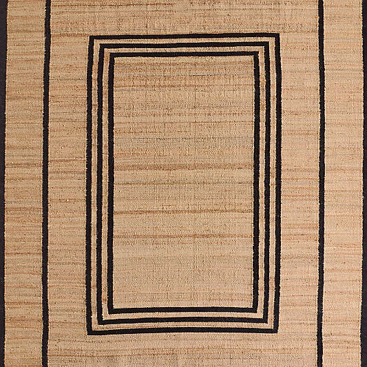 Lagos Jute and Wool Blend Black Handwoven Area Rug 8'x10'