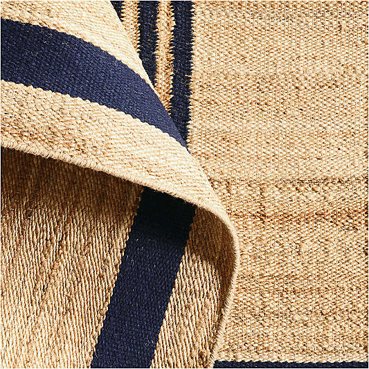 Lagos Jute and Wool Blend Blue Handwoven Area Rug