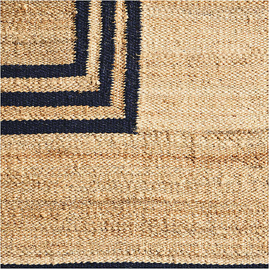 Lagos Jute and Wool Blend Blue Handwoven Area Rug