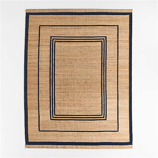 Lagos Jute and Wool Blend Blue Handwoven Area Rug