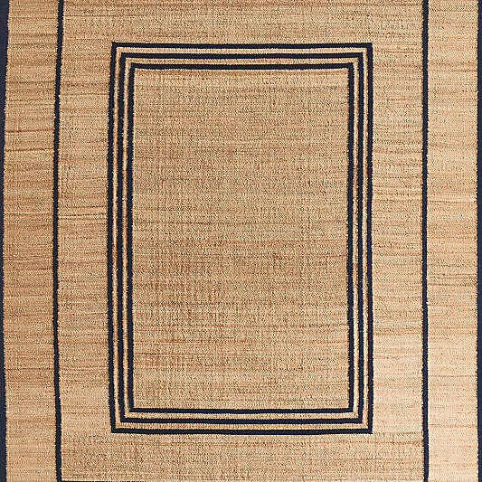 Lagos Jute and Wool Blend Blue Handwoven Area Rug 8'x10'