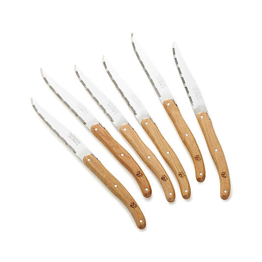 Laguiole ® Oak Steak Knives, Set of 6