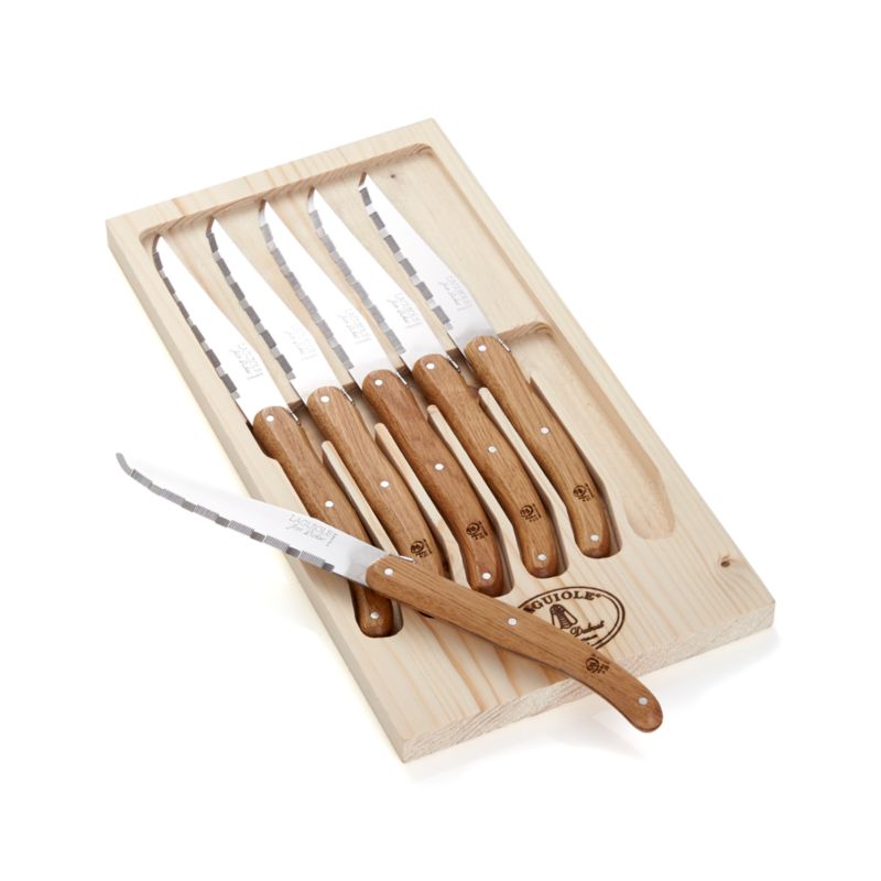 Laguiole ® Oak Steak Knives, Set of 6