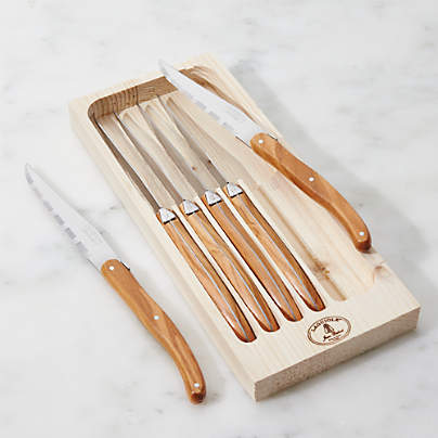 Laguiole ® Olivewood Steak Knives, Set of 6