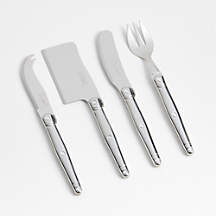Jean Dubost Laguiole Stainless Cheese Knife 4-Piece Set