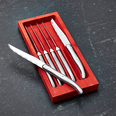 View Laguiole ® Stainless Steel Steak Knives, Set of 6 details