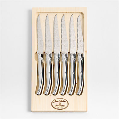 View Jean Dubost Laguiole ® Stainless Steel Steak Knives, Set of 6 details