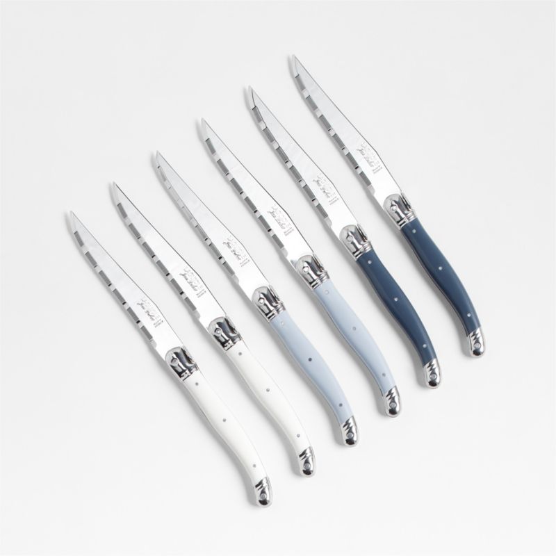 Jean Dubost Laguiole ® Mixed Blue Steak Knives, Set of 6 - image 2 of 4