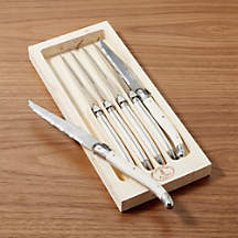 Jean Dubost Laguiole Ivory Steak Knives, Set of 6 + Reviews | Crate & Barrel