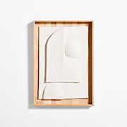 Blanco White Paper Pulp Framed 36"x36" Wall Art