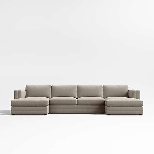 Lakeview Upholstered 3-Piece Double Chaise Sectional Sofa