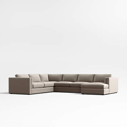 Lakeview Upholstered 4 Piece Corner Sectional Sofa Crate Barrel