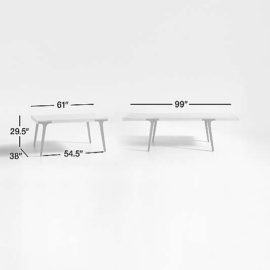 Lakin 61"-99" White Oak Wood Extendable Dining Table