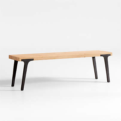 Lakin 59" White Oak Wood Bench