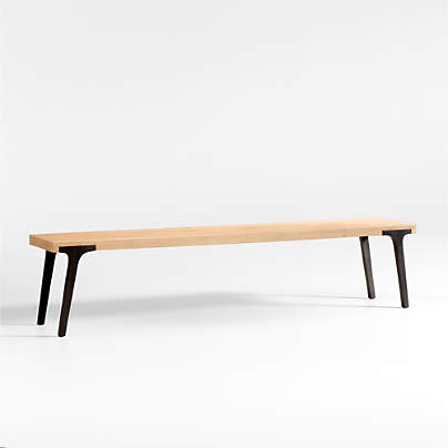 Lakin 79" White Oak Wood Bench