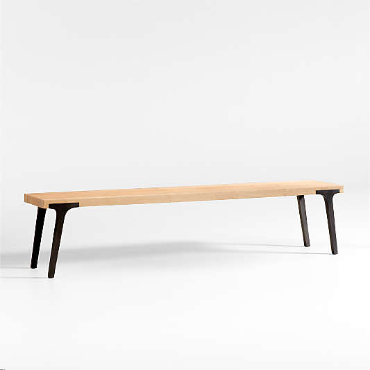 Lakin 79" White Oak Wood Bench