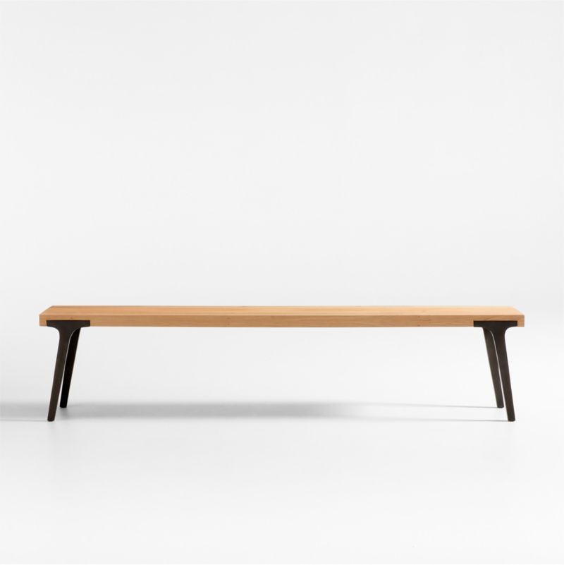 Lakin 79" White Oak Wood Bench - image 0 of 5