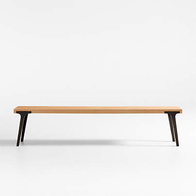 Lakin 79" White Oak Wood Bench