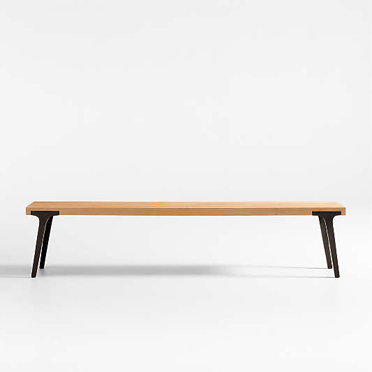 Lakin 79" White Oak Wood Bench