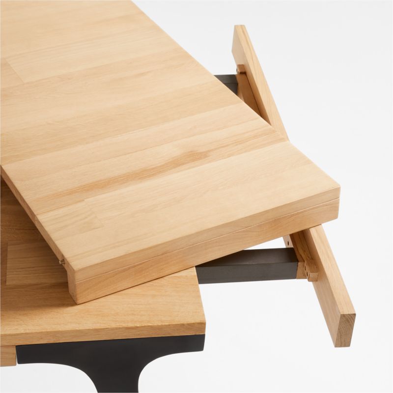 Lakin 61"-99" White Oak Wood Extendable Dining Table