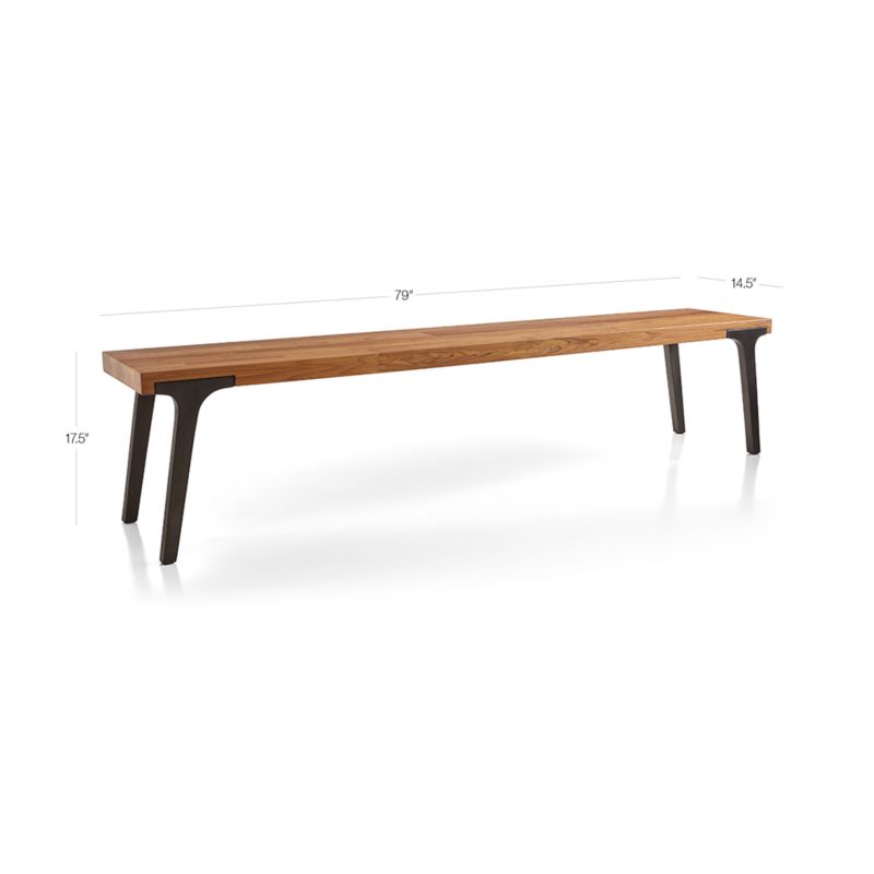 View Lakin 79" Teak Bench - image 3 of 15