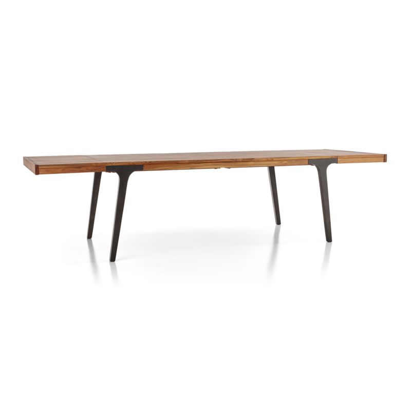 Lakin 106"-144" Teak Wood Extendable Dining Table