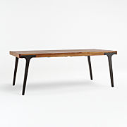 Breckenridge 78"-108" Weathered Rustic Oak Wood Extendable Dining Table