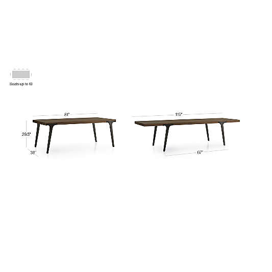 Lakin 81"-119" Teak Extendable Dining Table