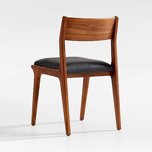 Lakin Teak Leather Dining Side Chair