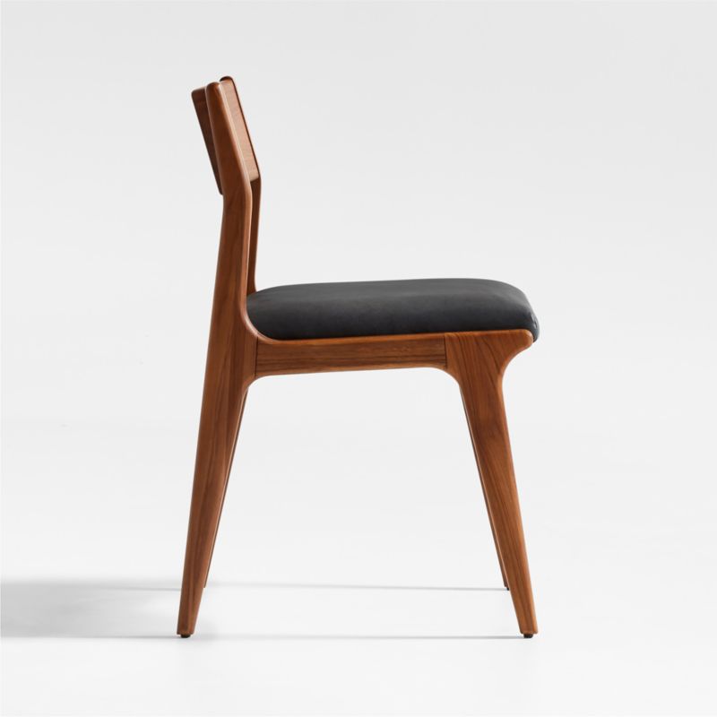 Lakin Teak Leather Dining Side Chair - image 3 of 6