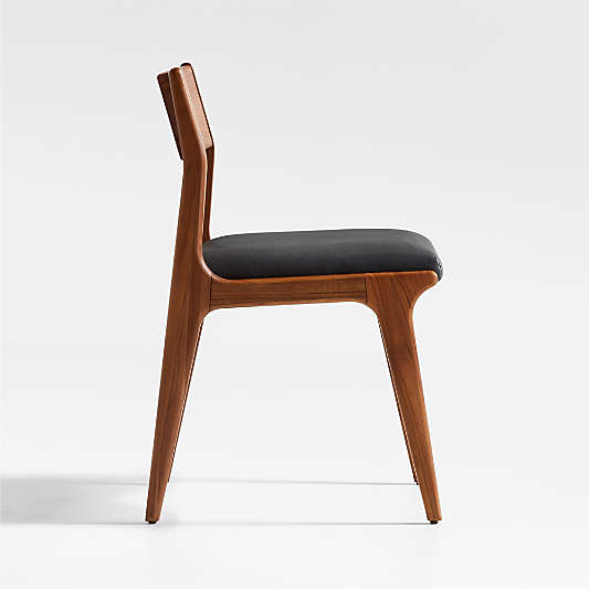 Lakin Teak Leather Dining Side Chair