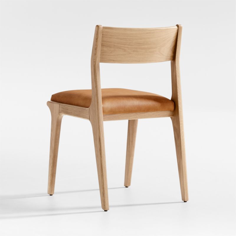 Lakin White Oak Leather Dining Side Chair - image 5 of 7