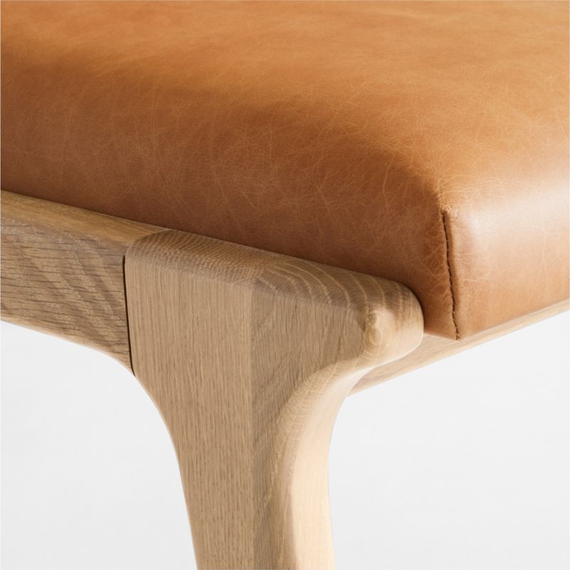 Lakin White Oak Leather Dining Side Chair - image 6 of 7