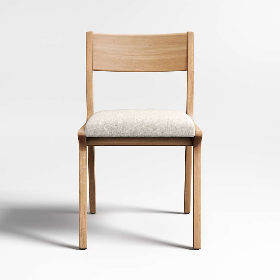 Lakin White Oak Wood Dining Side Chair + Reviews Crate & Barrel