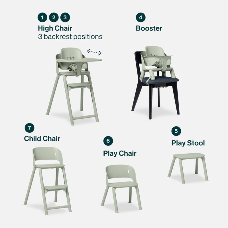 Lalo The Chair II 3-in-1 Baby Sage Geen High Chair - image 8 of 9