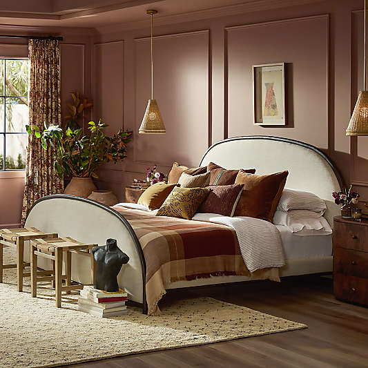 Lamont Parchment Beige Upholstered Bed