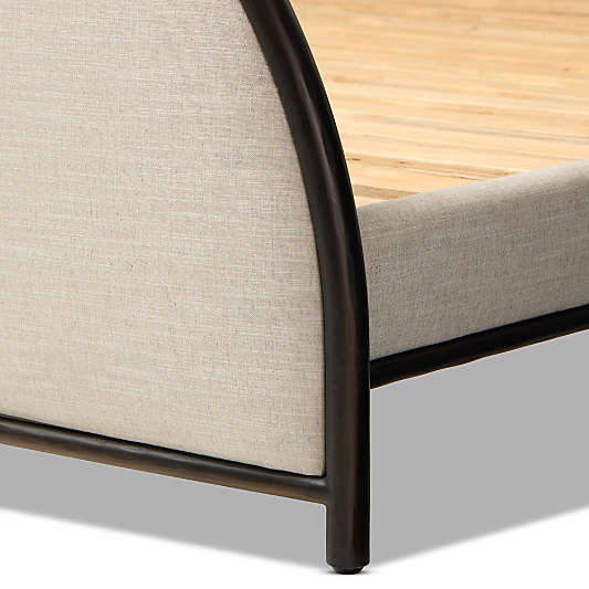 Lamont Parchment Beige Upholstered Bed