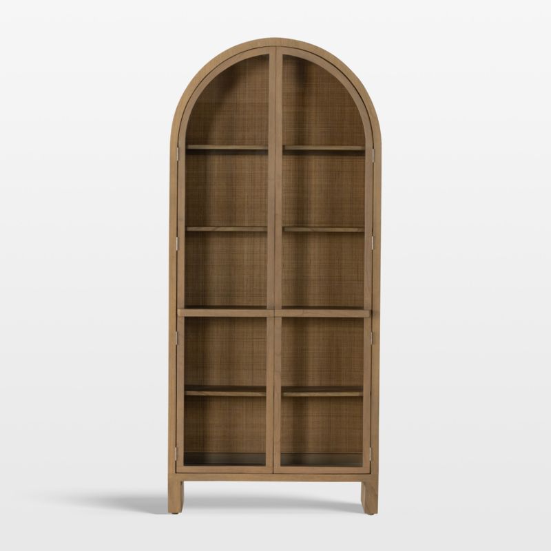 Lana Burnished Mindi Wood Storage Display Cabinet | Crate & Barrel