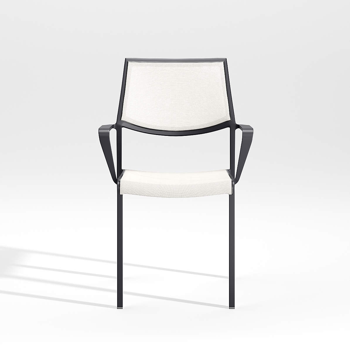 lanai white mesh square dining chair