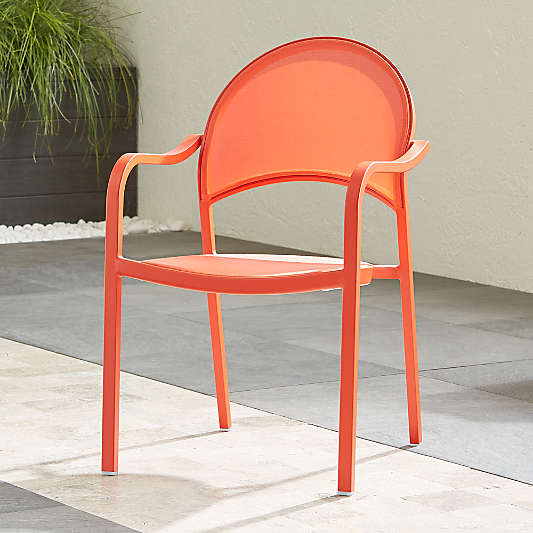 Lanai Orange Mesh Dining Chair