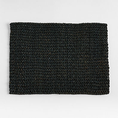 View Lanai Rectangular Black Woven Placemat details