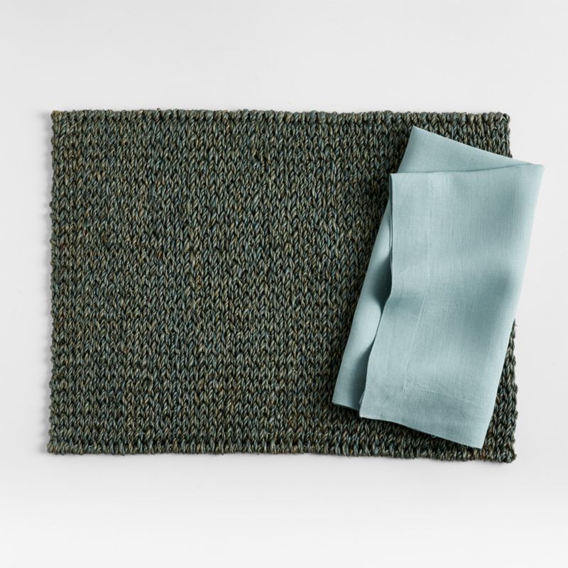 Lanai Rectangular Grey Woven Placemat