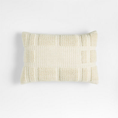 View Lancaster 22"x15" Textured Cream Plaid Pillow Cover details